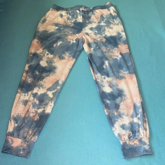 ANY BODY joggers lightweight elastic waistband drawstring pink blue NEW size M - Picture 3 of 13